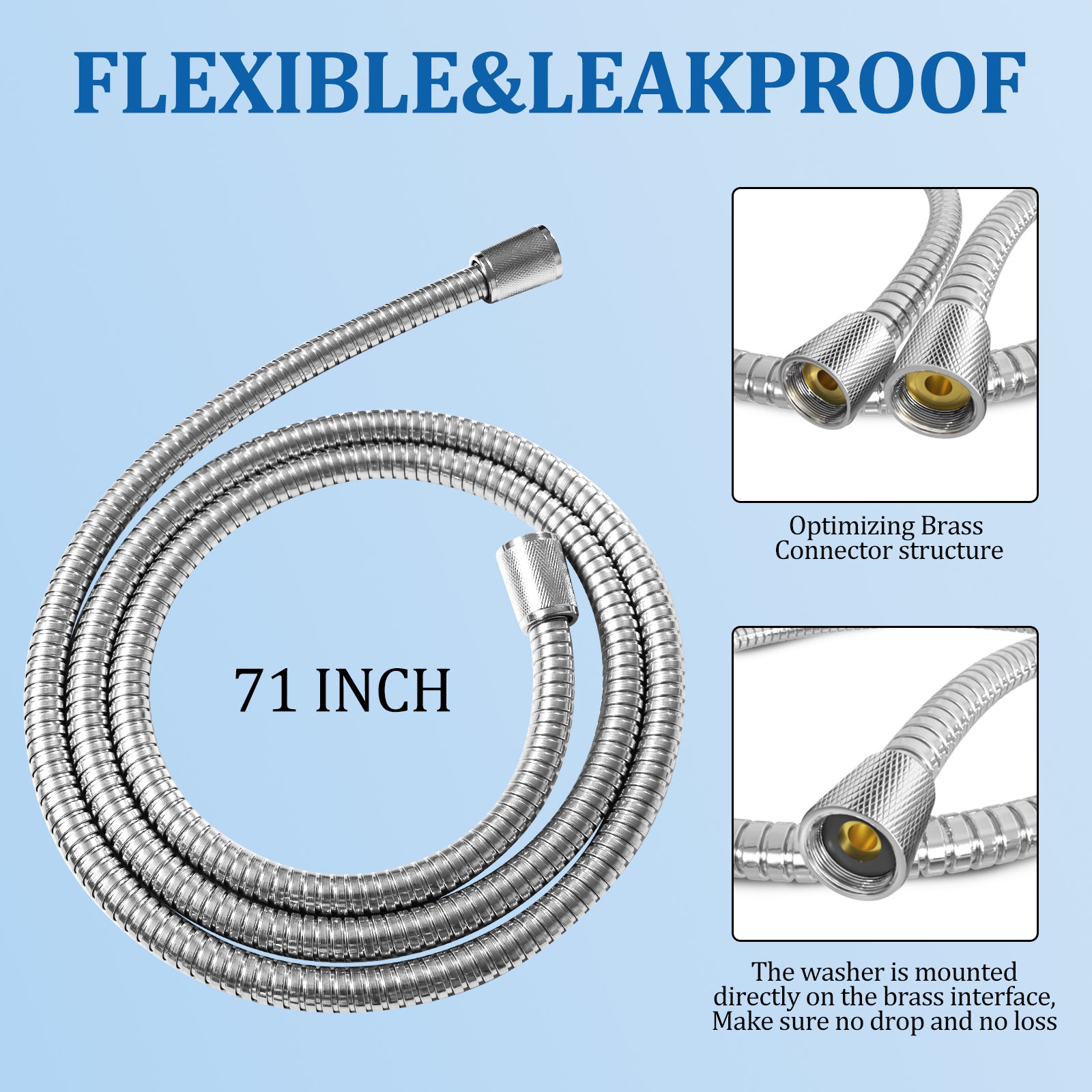 FEELSO 71 inch Shower Hose for Handheld Shower Head